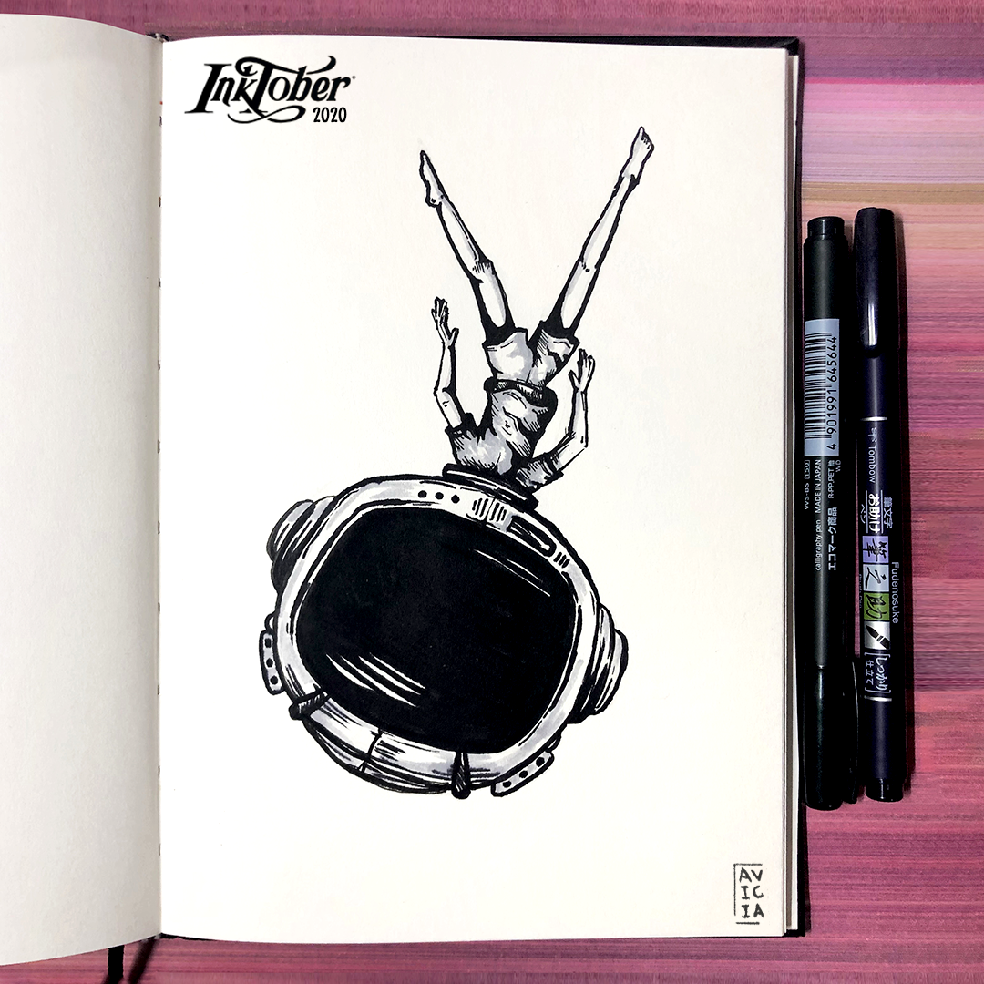 Inktober 2020 ink illustration page 3