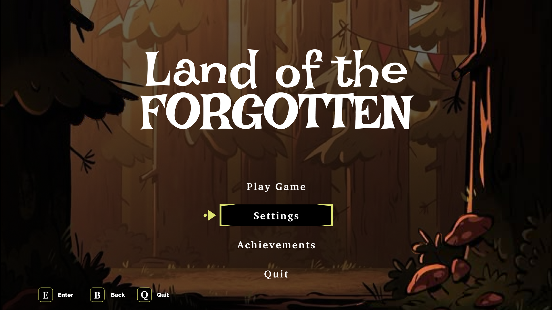 Land of the Forgotten dialogue interface showing distant cries and contextual controls
