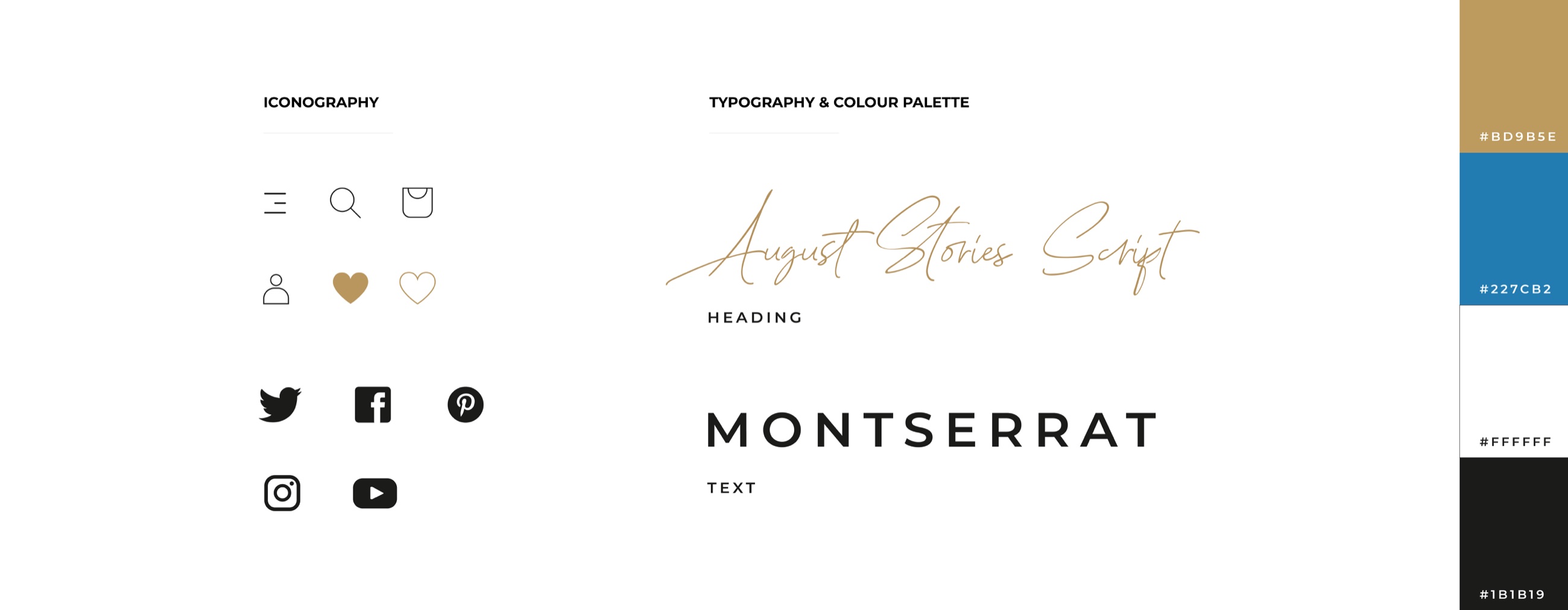 L'esterel iconography, typography, and colour palette system