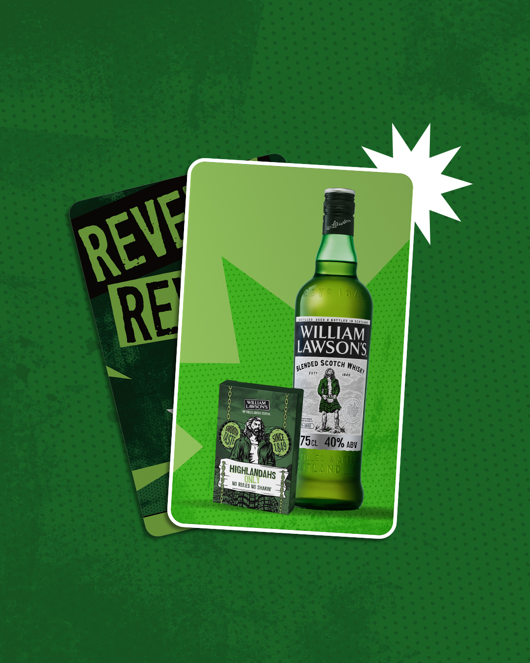 William Lawson's product and card pack campaign composition